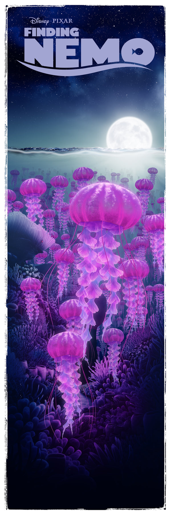 Finding Nemo Night Variant by Ben Harman, 12" x 36" Fine Art Giclee