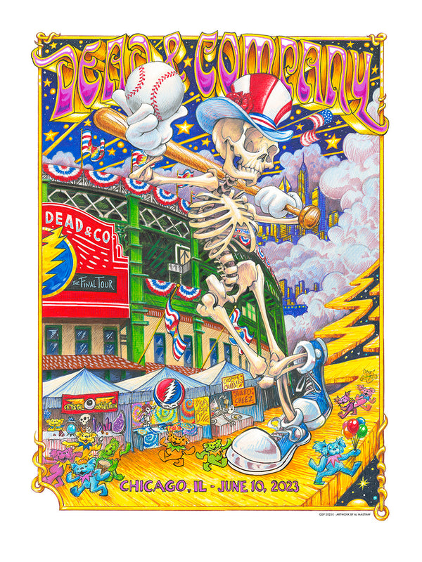 Dead & Company Chicago 2023 Wrigley N2 by AJ Masthay, 18" x 24" Fine Art Giclee