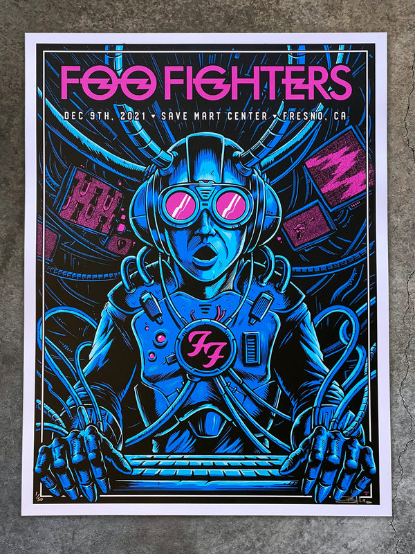 Foo Fighters Fresno 2021 by Brandon Heart, 18" x 24" Screen Print