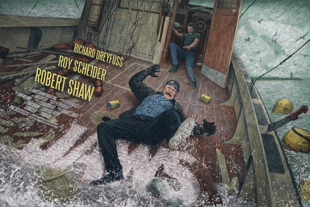 Jaws by John Barry Ballaran, 24" x 36" Screen Print